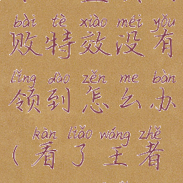 《王者荣耀》盛典击败特效没有领到怎么办(看了王者盛典没领到击败特效)