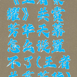 《王者荣耀》共赏芳华天幕怎么设置不了(王者共享芳华)