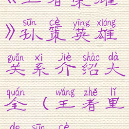 《王者荣耀》孙策英雄关系介绍大全(王者里的孙策)