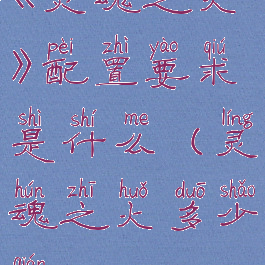 《灵魂之火》配置要求是什么(灵魂之火多少钱)