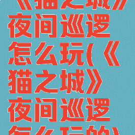 《猫之城》夜间巡逻怎么玩(《猫之城》夜间巡逻怎么玩的)
