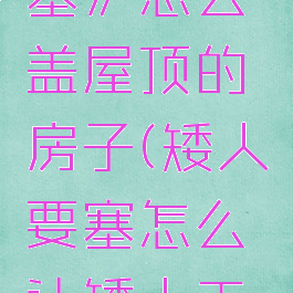 《矮人要塞》怎么盖屋顶的房子(矮人要塞怎么让矮人工作)