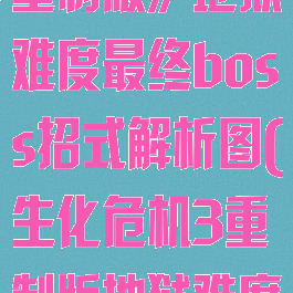 《生化危机3:重制版》地狱难度最终boss招式解析图(生化危机3重制版地狱难度攻略)