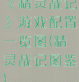 《精灵战记》游戏配置一览图(精灵战记图鉴)