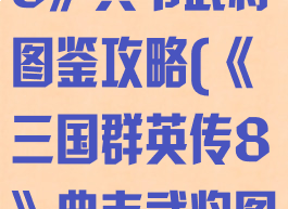 《三国群英传8》典韦武将图鉴攻略(《三国群英传8》典韦武将图鉴攻略大全)