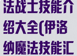 《伊洛纳》魔法战士技能介绍大全(伊洛纳魔法技能汇总)