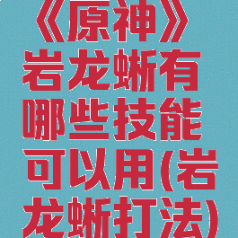 《原神》岩龙蜥有哪些技能可以用(岩龙蜥打法)