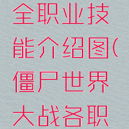 《僵尸世界大战》全职业技能介绍图(僵尸世界大战各职业技能加点推荐)