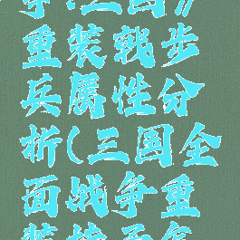 《全面战争:三国》重装戟步兵属性分析(三国全面战争重装持矛怎么来的)