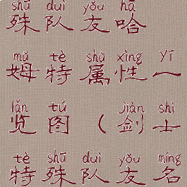 《剑士》特殊队友哈姆特属性一览图(剑士特殊队友名单)