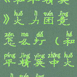 《和平精英》火力团竞怎么打(和平精英中火力团竞)