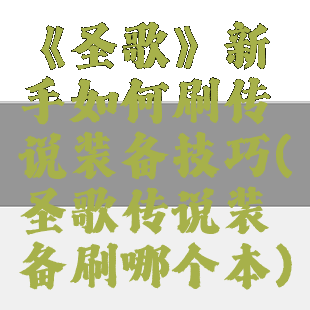 《圣歌》新手如何刷传说装备技巧(圣歌传说装备刷哪个本)