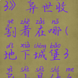 《地下城堡3》异世收割者在哪(地下城堡3异士是什么)