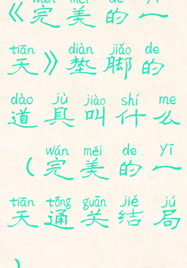 《完美的一天》垫脚的道具叫什么(完美的一天通关结局)