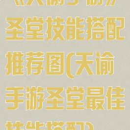 《天谕手游》圣堂技能搭配推荐图(天谕手游圣堂最佳技能搭配)