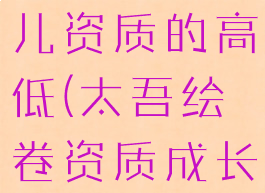 《太吾绘卷》怎么看幼儿资质的高低(太吾绘卷资质成长最好是多少)