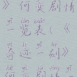 《奇迹一刻》何奕剧情一览表(《奇迹一刻》何奕剧情一览表图片)