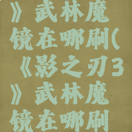 《影之刃3》武林魔镜在哪刷(《影之刃3》武林魔镜在哪刷新)