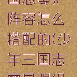 《少年三国志零》阵容怎么搭配的(少年三国志零最强组合)