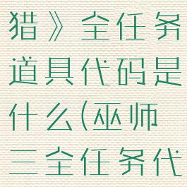 《巫师3:狂猎》全任务道具代码是什么(巫师三全任务代码)