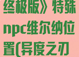 《异度神剑:终极版》特殊npc维尔纳位置(异度之刃维尔纳)