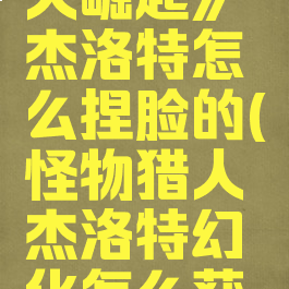 《怪物猎人崛起》杰洛特怎么捏脸的(怪物猎人杰洛特幻化怎么获得)