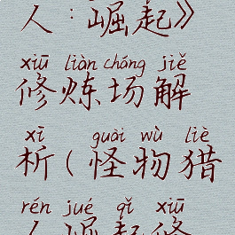 《怪物猎人:崛起》修炼场解析(怪物猎人崛起修炼场在哪)