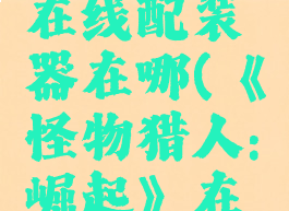 《怪物猎人:崛起》在线配装器在哪(《怪物猎人:崛起》在线配装器在哪买)