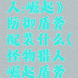 《怪物猎人:崛起》防御盾斧配装什么(怪物猎人崛起盾斧防御)