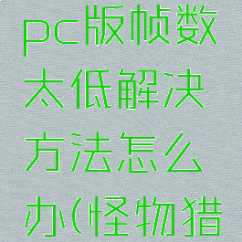 《怪物猎人:崛起》pc版帧数太低解决方法怎么办(怪物猎人崛起pc版画质)