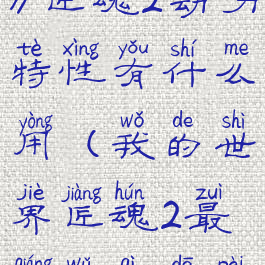 《我的世界》匠魂2动力特性有什么用(我的世界匠魂2最强武器搭配)