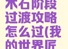 《我的世界》匠魂ii木石阶段过渡攻略怎么过(我的世界匠魂怎么获得木板)