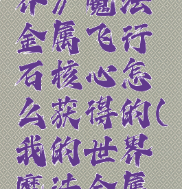 《我的世界》魔法金属飞行石核心怎么获得的(我的世界魔法金属难度区别)