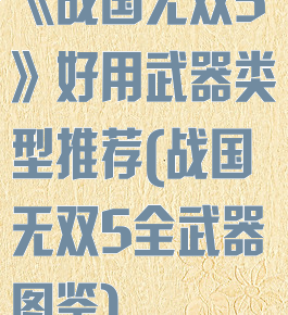 《战国无双5》好用武器类型推荐(战国无双5全武器图鉴)