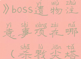 《杀戮尖塔》boss遗物注意事项在哪(杀戮尖塔boss遗物)