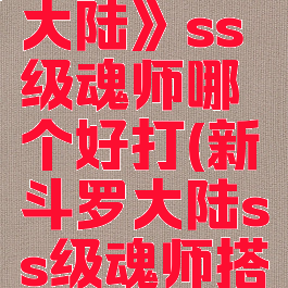 《新斗罗大陆》ss级魂师哪个好打(新斗罗大陆ss级魂师搭配)