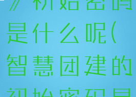 《智慧团建》初始密码是什么呢(智慧团建的初始密码是多少?)