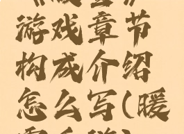 《暖雪》游戏章节构成介绍怎么写(暖雪手游)