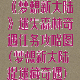 《梦想新大陆》迷失森林奇遇任务攻略图(梦想新大陆捉迷藏奇遇)