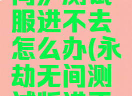 《永劫无间》测试服进不去怎么办(永劫无间测试版进不去)