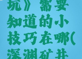 《深渊矿坑》需要知道的小技巧在哪(深渊矿井攻略)