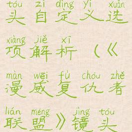 《漫威复仇者联盟》镜头自定义选项解析(《漫威复仇者联盟》镜头自定义选项解析)