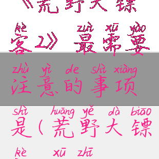 《荒野大镖客2》最需要注意的事项是(荒野大镖客2须知)