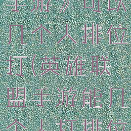 《英雄联盟手游》可以几个人排位打(英雄联盟手游能几个人打排位)