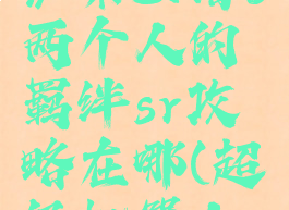 《超级机器人大战x》第31话b两个人的羁绊sr攻略在哪(超级机器人大战x剧情分歧)