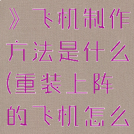 《重装上阵》飞机制作方法是什么(重装上阵的飞机怎么造视频)