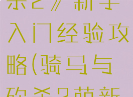 《骑马与砍杀2》新手入门经验攻略(骑马与砍杀2萌新入门)