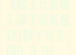 《骰子元素师》新手装备选择(骰子元素师0.5.5)