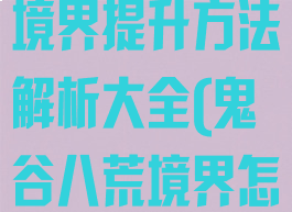 《鬼谷八荒》境界提升方法解析大全(鬼谷八荒境界怎么提升)