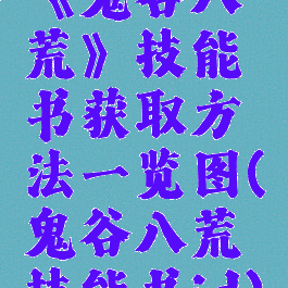 《鬼谷八荒》技能书获取方法一览图(鬼谷八荒技能书id)